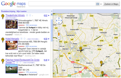 Google maps hotpot