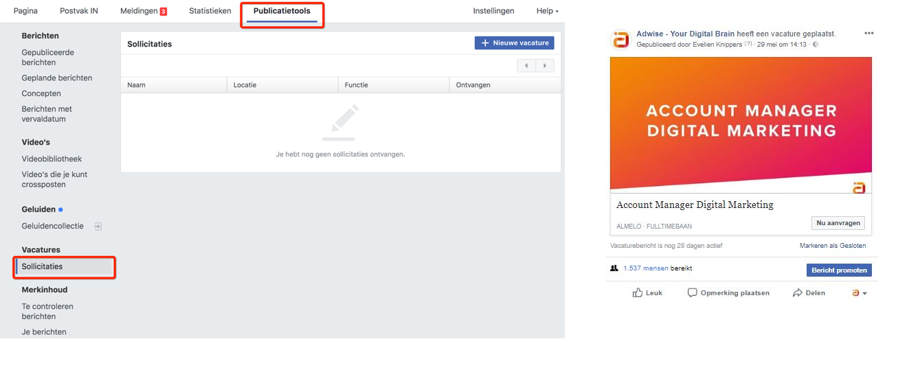 Facebook vacatures