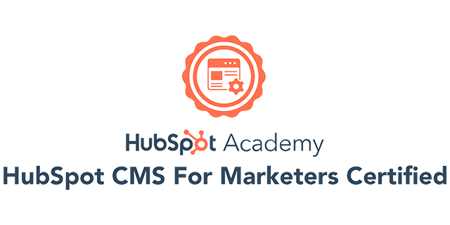 HubSpot CMS For Marketers Certified